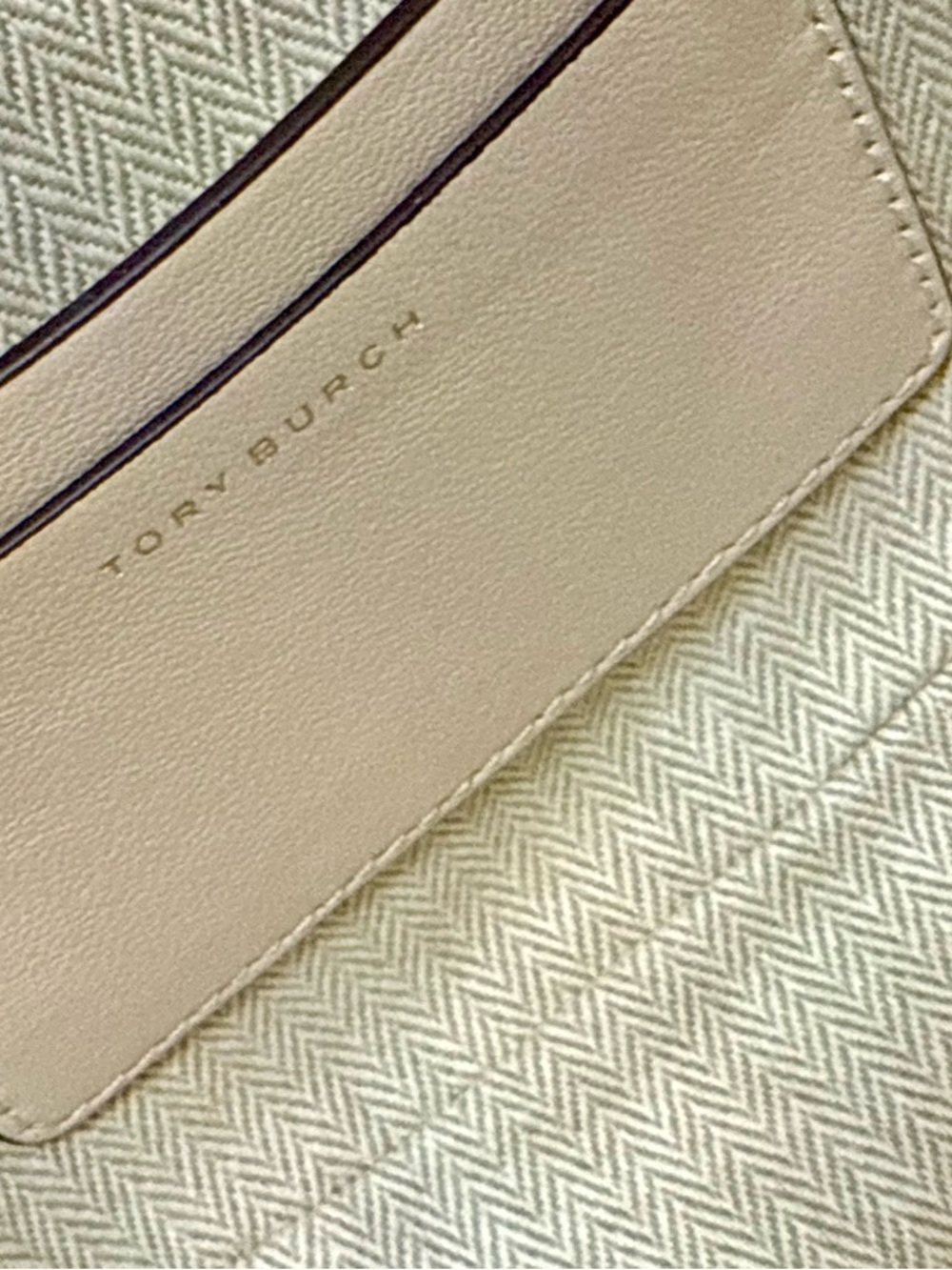 Tory Burch Cream Mini Fleming Crescent Bag with Gold Chain - Picture 15 of 17